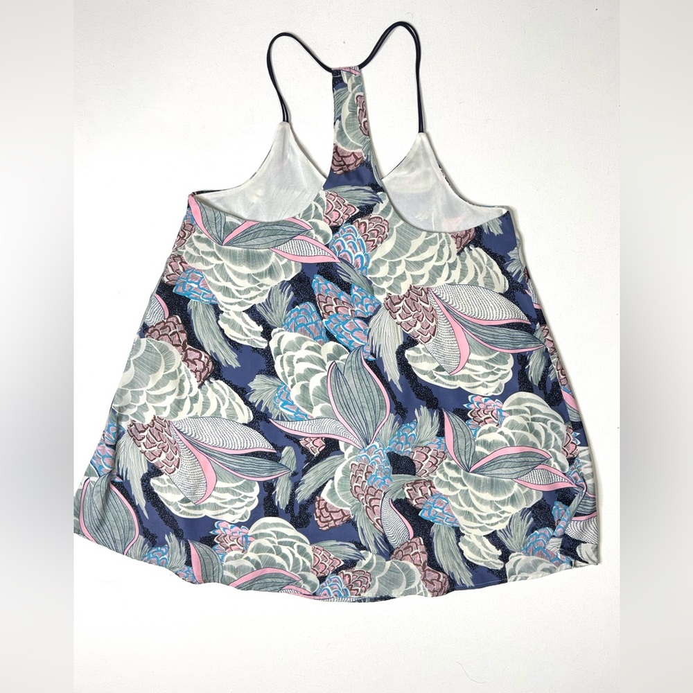 Addie Floral Halter Racerback Dress with Leaf Pattern Size Large - Picture 3 of 10